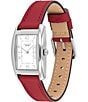 Color:Red - Image 2 - Women's Reese Quartz Analog Red Leather Strap Watch
