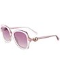 Color:Pink - Image 1 - Women's HC829 56mm Square Sunglasses