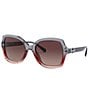 Color:Grey/Burgundy - Image 1 - Women's HC829 56mm Square Sunglasses