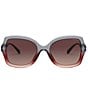 Color:Grey/Burgundy - Image 2 - Women's HC829 56mm Square Sunglasses