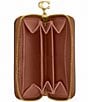COACH x Peanuts Small Zip Around Card Case with Newspaper Print, Color:Hazelnut - Image 3