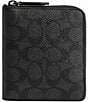 COACH Zip Around Signature Canvas Coin Wallet, Color:Charcoal - Image 1