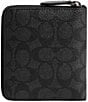 COACH Zip Around Signature Canvas Coin Wallet, Color:Charcoal - Image 2