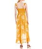 Color:Sunflower Gold - Image 2 - Embroidered Floral Smocked Back Ruffle Midi Dress