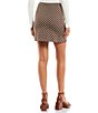 Color:Chocolate Fondant - Image 2 - Coordinating Knit Mid Rise A-Line Jacquard Mini Skirt