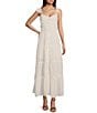Color:White Alyssum - Image 1 - Lace Trim Maxi Dress