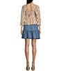 Color:Medium Indigo - Image 4 - Mid Rise Tiered Smocked Mini Skirt