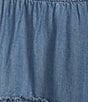 Color:Medium Indigo - Image 5 - Mid Rise Tiered Smocked Mini Skirt