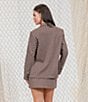 Color:Chocolate Fondant - Image 5 - Oversized Coordinating Knit Jacquard Blazer