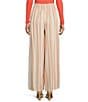 Color:Frappe - Image 2 - Striped Mid Rise Smocked Waist Wide Leg Palazzo Pants