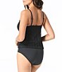 Coco Contour Plisse Textured Crochet High Neck Tankini & Solid Onyx High Waist Pull-On Swim Bottom - Image 2