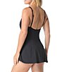 Coco Contours Solid Scoop Neck Sarong One Piece Swimdress - Image 2