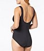 Color:Black - Image 2 - Solitaire Solid Ultra Matte Jersey V-Neck Underwire Bra Sized Shaping One Piece Swimsuit