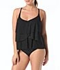 Coco Reef Classic Solid Lotus Ruffle Underwire Bra Size Tankini Swim Top & Solids High Waisted Rollover Bikini Swim Bottom - Image 1