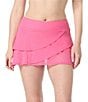 Coco Reef Classic Solids Mesh Layered Swim Skort, Color:Plumeria - Image 1