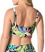Coco Reef Cosmic Jungle Elevate Shirred Front Bra Swim Top, Color:Black Multi - Image 2