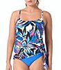 Coco Reef Paradise Abstract Stella Bra Cup Size Underwire Tankini Swim Top & Classic Solids High Waisted Rollover Swim Bottom - Image 1
