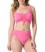 Coco Reef Solid Impulse High Waist Shirred Swim Bottom, Color:Plumeria - Image 3