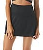 Coco Reef Solid Soar High Waist Skirted Swim Bottom, Color:Cast-black - Image 1