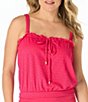 Coco Reef Summer Trellis Ruffle Underwire Bra Size Strapless Blouson Tankini Swim Top & High Waisted Rollover Biki Swim Bottom - Image 3