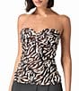 Coco Reef Wild Zebra Charisma Shirred Underwire Bra Tankini Swim Top, Color:Multi - Image 1