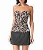 Coco Reef Wild Zebra Charisma Shirred Underwire Bra Tankini Swim Top, Color:Multi - Image 3