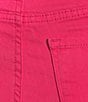 Color:Raspberry Sorbet - Image 4 - Chelsea 5 Pocket Mid Rise Bermuda Shorts
