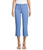 Color:Provence - Image 1 - Chelsea Denim High Rise Slim Fit Button Hem Capri Jeans