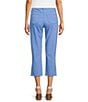 Color:Provence - Image 2 - Chelsea Denim High Rise Slim Fit Button Hem Capri Jeans