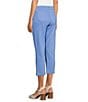Color:Provence - Image 3 - Chelsea Denim High Rise Slim Fit Button Hem Capri Jeans