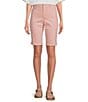 Code Bleu Chelsea Stretch Denim High Rise Bermuda Shorts, Color:Silver Pink - Image 1