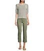 Code Bleu Chelsea Stretch Denim High Rise Capri Jeans, Color:Washed Aloe - Image 5