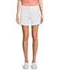 Color:Bright White - Image 1 - Chelsea Stretch Denim High Rise Shorts