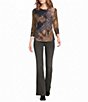 Code Bleu Denim High Rise Straight Leg With Boot Cut Hem Rhinestone Embellished On Each Lower Leg Jeans - Image 3