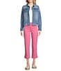 Code Bleu Embroidered Point Collar Long Sleeve Classic Jacket, Color:Glacier Wash - Image 3