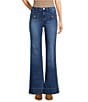 Code Bleu High Rise Patch Pocket Wide Leg Jeans, Color:Sable Wash - Image 1