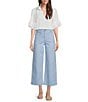 Code Bleu Hollywood Waist High Rise Wide Leg Patch Pocket Cropped Jeans, Color:Windsurfer - Image 3