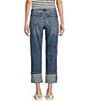 Code Bleu Hollywood Waist High Rise Wide Leg Cuffed Cropped Jeans, Color:Sage Wash - Image 2