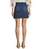 Code Bleu Mid Rise Frayed Hem Stretch Denim Skort, Color:Blue Bell Wash - Image 2