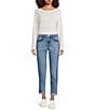 Code Bleu Nolita Embroidered Cropped Boyfriend Jeans, Color:Juniper Wash - Image 5