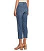 Color:Whitney Wash - Image 4 - Petite Size Chelsea Button Snap Hem Slim Fit High Rise Capri Jeans
