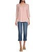 Color:Whitney Wash - Image 5 - Petite Size Chelsea Button Snap Hem Slim Fit High Rise Capri Jeans
