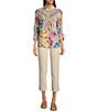 Code Bleu Petite Size Chelsea High-Rise Micro Snap Hem Capri Jeans, Color:Sand Dune - Image 3