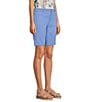 Color:Provence - Image 3 - Petite Size Chelsea High-Rise Side Slit Hem Bermuda Jeans