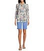 Color:Provence - Image 5 - Petite Size Chelsea High-Rise Side Slit Hem Bermuda Jeans