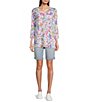 Color:Dina Wash - Image 3 - Petite Size Chelsea High Rise Slim Bermuda Shorts