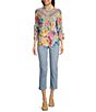 Code Bleu Petite Size Chelsea High Rise Snap Hem Capri Jeans, Color:Misty Wash - Image 5