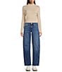 Code Bleu Petite Size High Rise Cropped Barrel Leg Jeans - Image 3