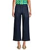 Color:Fiona Wash - Image 2 - Petite Size High Rise Wide Leg Denim Crop Jeans