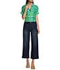 Color:Fiona Wash - Image 3 - Petite Size High Rise Wide Leg Denim Crop Jeans